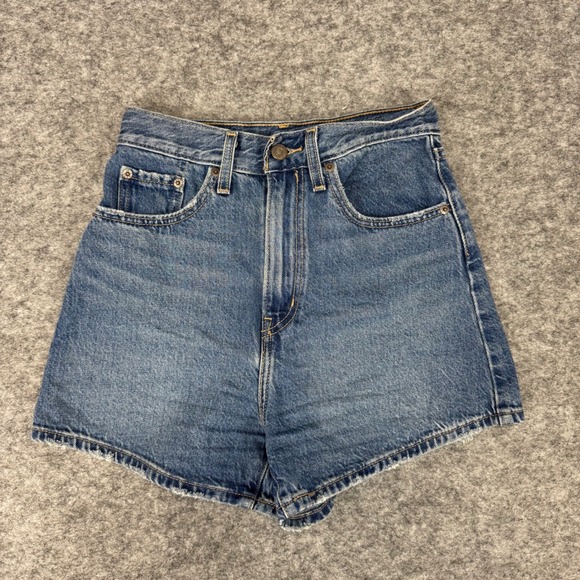 Levi Strauss Premium High Loose Shorts Denim Blue‎ Women Size 24 - Picture 2 of 12